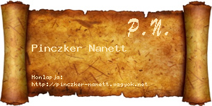 Pinczker Nanett névjegykártya