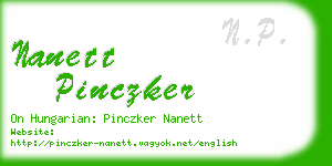 nanett pinczker business card